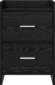 vidaXL Κομοδίνα Μαύρη Δρυς 40 x 30 x 60 cm Επεξεργασμένο Ξύλο