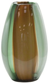 Βάζο Φυσητό Γραμμές 15-00-23902 Φ19x32cm Green-Brown Marhome Γυαλί