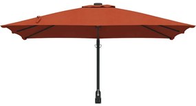 vidaXL Ομπρέλα Κήπου Κόκκινο, Μαύρο 248.5 x 247.5 x 160 εκ.