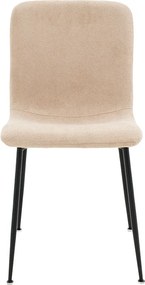 Καρέκλα Gratify pakoworld ύφασμα εκρού-πόδι μαύρο