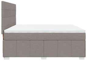 vidaXL Κρεβάτι Boxspring με Στρώμα Taupe 200x200 εκ. Υφασμάτινο