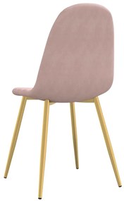 vidaXL Καρέκλες Τραπεζαρίας 2 τεμ. Ροζ Βελούδινες