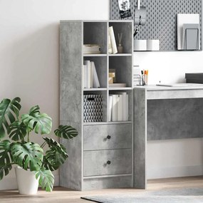 vidaXL Highboard με συρτάρι Γκρι σκυροδέματος 45.5 x 34 x 127 εκ