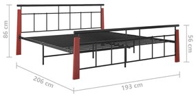 vidaXL Πλαίσιο Κρεβατιού 180 x 200 εκ. Μέταλλο/Μασίφ Ξύλο Δρυός