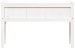 Ζαρντινιέρα με Πόδια Λευκή 110x31x70 εκ. από Μασίφ Ξύλο Πεύκου - Λευκό
