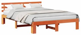 vidaXL Σκελετός Κρεβατιού Καφέ 150 x 200 cm Μασίφ ξύλο πεύκου