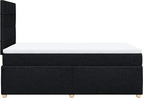 vidaXL Κρεβάτι Boxspring με Στρώμα Μαύρο 120x190 εκ. Υφασμάτινο