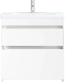 vidaXL Σετ Επίπλων Μπάνιου Λευκό 81 x 40 x 84,5 εκ Επεξεργασμένο Ξύλο