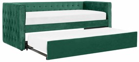 Κρεβάτι Berwyn 1004, Μονόκλινο με έξτρα κρεβάτι, Πράσινο, 90x200, Ταπισερί, Τάβλες για Κρεβάτι, 196x231x88cm, 64 kg, Ξύλο: Ευκάλυπτος, Λεύκα