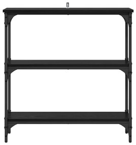 vidaXL Τραπέζι κονσόλας με ράφι Μαύρη δρυς 75 x 22.5 x 75 εκ