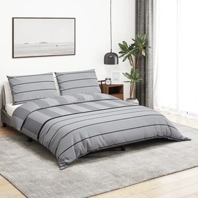 vidaXL Σετ Παπλωματοθήκης Γκρι 200x220 εκ. Βαμβακερό
