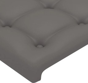 vidaXL Κεφαλάρι Κρεβατιού LED Γκρι 90x5x118/128 εκ