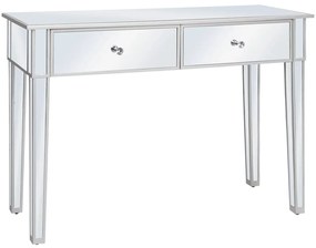 vidaXL Τραπέζι Κονσόλα Καθρέφτης 106,5 x 38 x 76,5 εκ. από MDF &amp; Γυαλί