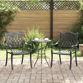 vidaXL Καρέκλα Κήπου 2 pcs Μαύρο 55 x 56.5 x 91εκ Αλουμίνιο