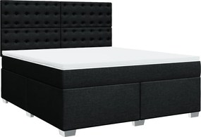 vidaXL Κρεβάτι Boxspring με Στρώμα Μαύρο 180x200 εκ. Υφασμάτινο