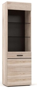 Βιτρίνα Mε Τζάμι Solo Sonoma TO-SOLO1WHIGH 60x41x197εκ. Mdf