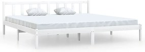 vidaXL Πλαίσιο Κρεβατιού Λευκό 180x200εκ. Μασίφ Ξύλο Πεύκου Super King