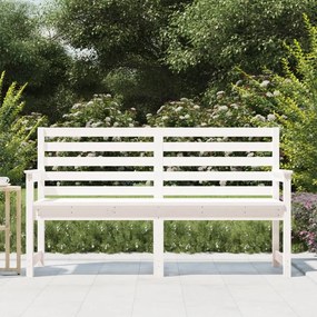 vidaXL Παγκάκι Κήπου Λευκό 159,5 x 48 x 91,5 εκ. από Μασίφ Ξύλο Πεύκου