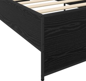 vidaXL Σκελετός Κρεβατιού Μαύρη Δρυς 80 x 200 cm Επεξεργασμένο Ξύλο