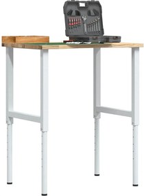 πάγκος εργασίας vidaXL 80x60x(71,5-98) cm Μασίφ Ξύλο Δρυς