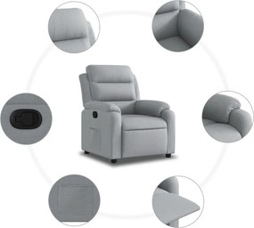 vidaXL Πολυθρόνα Ανακλινόμενη Ανοιχτό Γκρι Υφασμάτινη