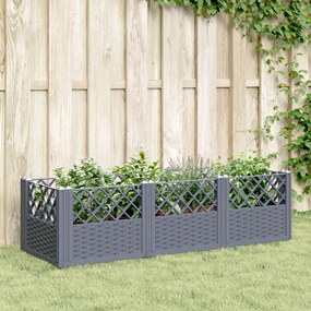 vidaXL Ζαρντινιέρα με Πασσάλους Μπλε Γκρι 123,5x43,5x43,5εκ. Πολυπροπυλένιο