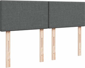 vidaXL Κρεβάτι Boxspring με Στρώμα Σκούρο Γκρι 140x190 εκ. Υφασμάτινο