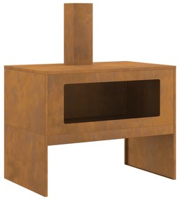vidaXL Φωτιά  με καμινάδα 80x50x96 εκ. Φθαρμένο Ατσάλι