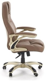 Καρέκλα γραφείου Houston 187, Καφέ, 106x66x70cm, 15 kg, Με ρόδες, Με μπράτσα, Μηχανισμός καρέκλας: Κλίση | Epipla1.gr