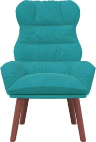 vidaXL Πολυθρόνα Τιρκουάζ 69 x 74 x 93 εκ. Βελούδο