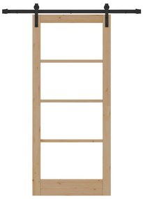 vidaXL Συρόμενη Πόρτα ORKDAL Καφέ 86 x 198.5 cm Ξύλο και μέταλλο