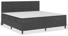 Κρεβάτι Boxspring Σκούρο Γκρι 200 x 200 εκ. Υφασμάτινο - Γκρι