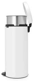 Κάδος με πεντάλ Brabantia NewIcon 649063, 30 l, Εύκολο κλείσιμο, Αντιολισθητική βάση, Μεταλλικός εσωτερικός κάδος, Λευκό