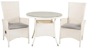 Σετ Τραπέζι και καρέκλες Dallas 618, Επεξεργασμένο γυαλί, Πλαστικό ψάθινο, Μαξιλάρι καθίσματος: Ναι | Epipla1.gr