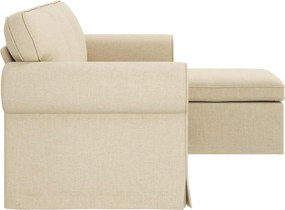vidaXL Καναπές Κρεμ 195 x 138 x 80 εκ ύφασμα