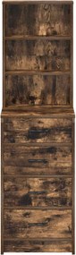 vidaXL Highboard Καπνιστή δρυς 40 x 41 x 135 εκ. Επεξεργασμένο ξύλο