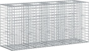 vidaXL Ανασηκωμένο κρεβάτι gabion Ασημί
