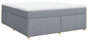 vidaXL Κρεβάτι Boxspring με Στρώμα Ανοιχτό Γκρι 180x200 εκ. Υφασμάτινο