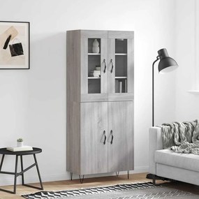 vidaXL Ντουλάπι Γκρι Sonoma 69,5 x 34 x 180 εκ. Επεξεργασμένο Ξύλο