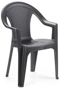 Πολυθρόνα Ischia Πολυπροπυλένιο Ανθρακί 54x56x81 ISC128AN Megapap-ISC128AN-Ανθρακί ISC128AN