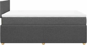 vidaXL Κρεβάτι Boxspring με Στρώμα Σκούρο Γκρι 120x200 εκ. Υφασμάτινο