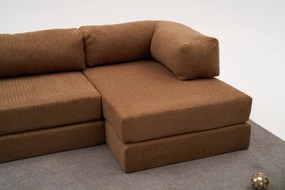 Γωνιακός Καναπές Καφέ REMELA 95x290x75