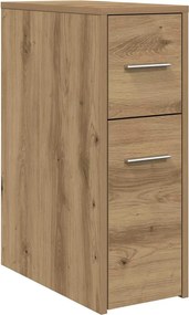 vidaXL Ντουλάπι Μπάνιου Στενό με Ροδάκια Αρτισιανή Δρυς Επεξ. Ξύλο