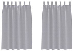 vidaXL Κουρτίνες με κουρτίνες 2 pcs Μεταλλικό Γκρι Πολυεστέρας