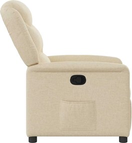 vidaXL Πολυθρόνα Ανακλινόμενη Κρεμ Υφασμάτινη