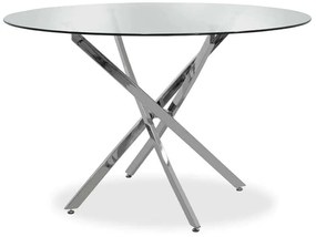 Τραπέζι Στρόγγυλο Steve 029-000030 Διαφανές Φ120x74.5cm Μέταλλο,Γυαλί