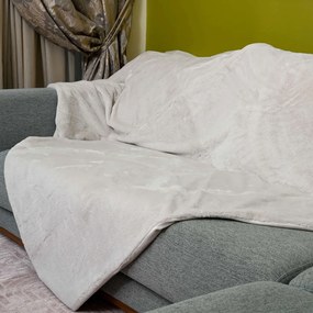 Ριχτάρι Καναπέ Τριθέσιου Γούνινο (180x280) Pol Rugs & Mats Rabbit Ivory