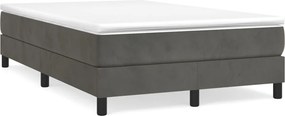 vidaXL Κρεβάτι Boxspring με Στρώμα Σκούρο Γκρι 120x200 εκ. Βελούδινο