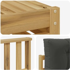 vidaXL Σειρά Καναπέ Εξωτερικού 5 pcs Άσπρο και Ανθρακί Πολυεστέρας