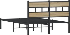 vidaXL Σκελετός Κρεβ. Χωρίς Στρώμα Sonoma Δρυς 120x200 εκ. Μεταλλικό